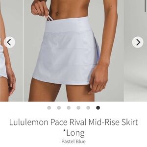 Lululemon Tennis Skirt size 8 • Pace Rival Mid-Rise Skirt *Long
